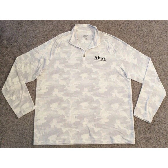 Johnnie-o Golf Galloway 1/4 Zip White Snow Camouflage Pullover Men's XL - Picture 2 of 6